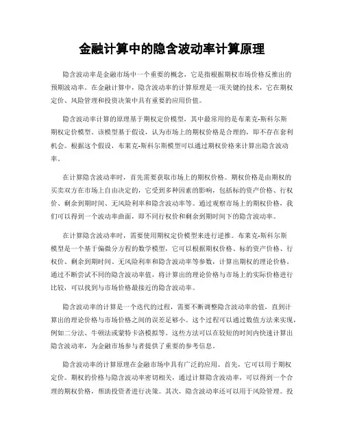 金融计算中的隐含波动率计算原理