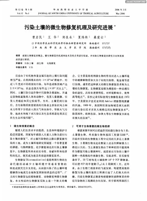 污染土壤的微生物修复机理及研究进展