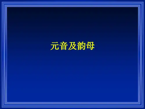 语音学-元音及韵母