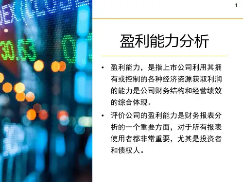 财务分析——盈利能力分析