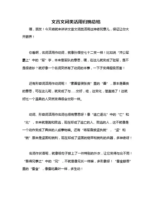 文言文词类活用归纳总结