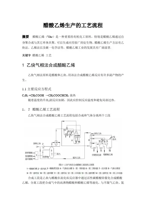 醋酸乙烯生产的工艺流程