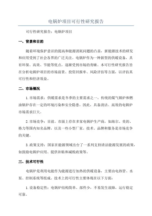 电锅炉项目可行性研究报告
