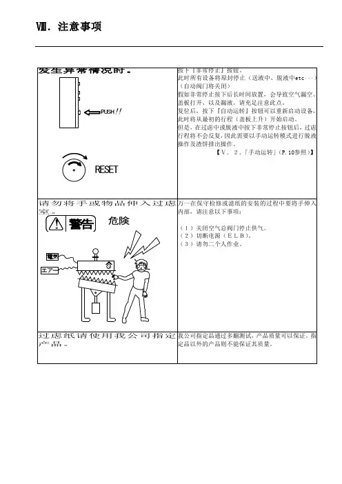 磷化渣过滤器使用说明书EF