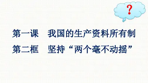 高中思想政治必修第二册精品课件 第1单元 第1课我国的生产资料所有制 第2框坚持“两个毫不动揺”