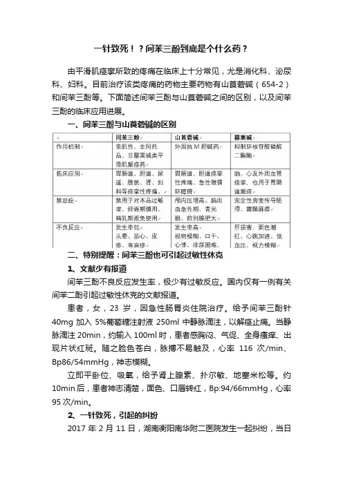 一针致死！？间苯三酚到底是个什么药？