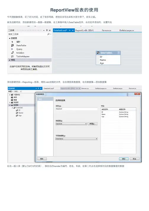 ReportView报表的使用
