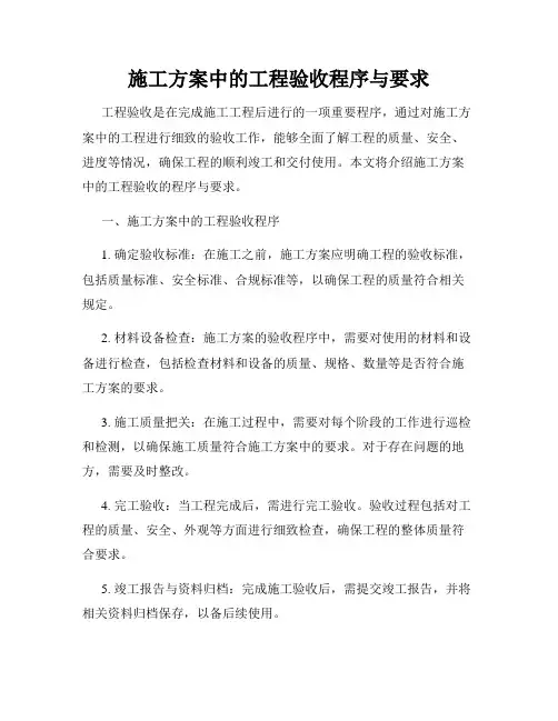 施工方案中的工程验收程序与要求
