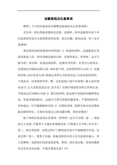 巡察流程及注意事项