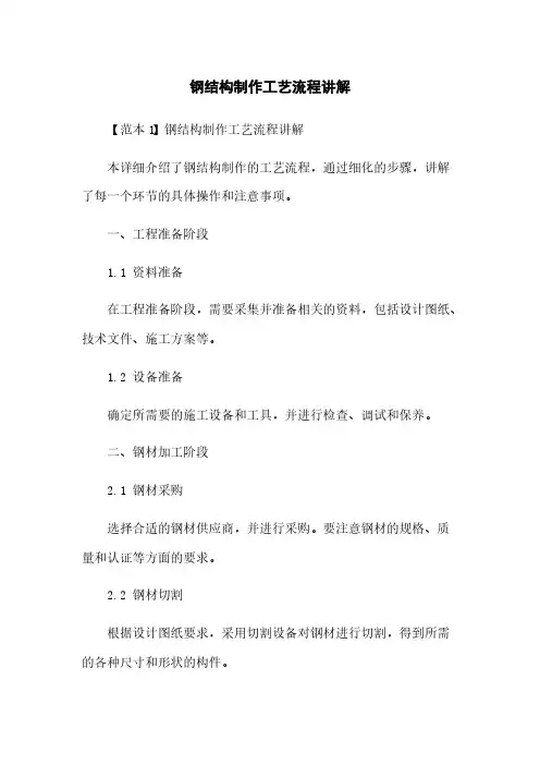 钢结构制作工艺流程讲解