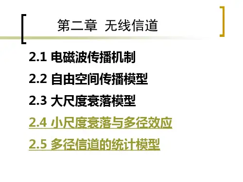 第2章2现代无线通信原理无线信道分解