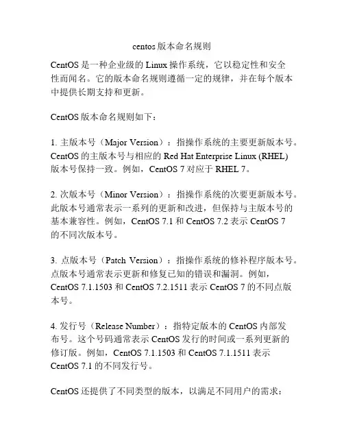 centos版本命名规则