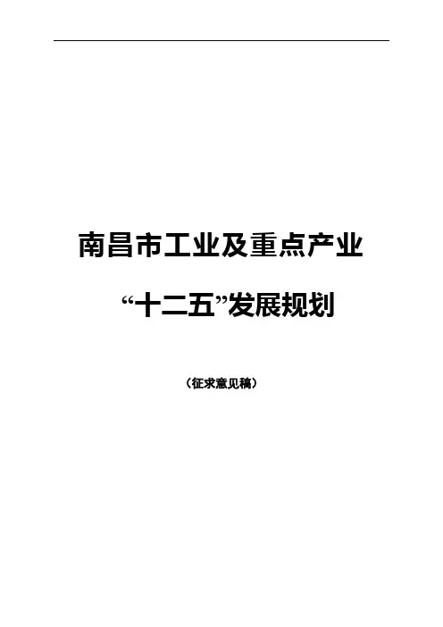 【精选】南昌市工业及重点产业
