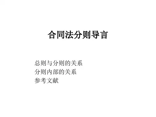 合同法分则导言剖析
