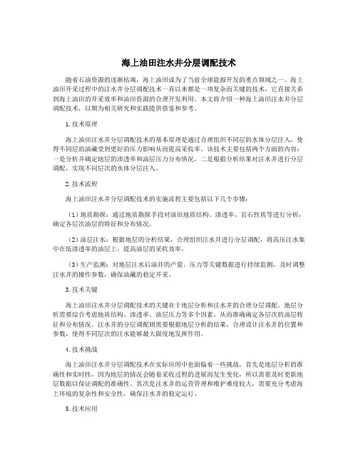 海上油田注水井分层调配技术