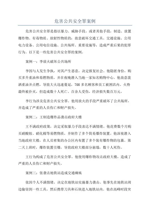 危害公共安全罪案例