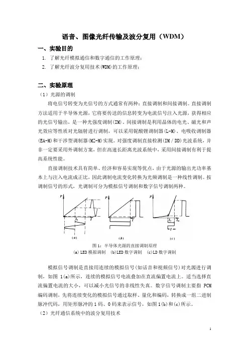 光电技术实验-波分复用