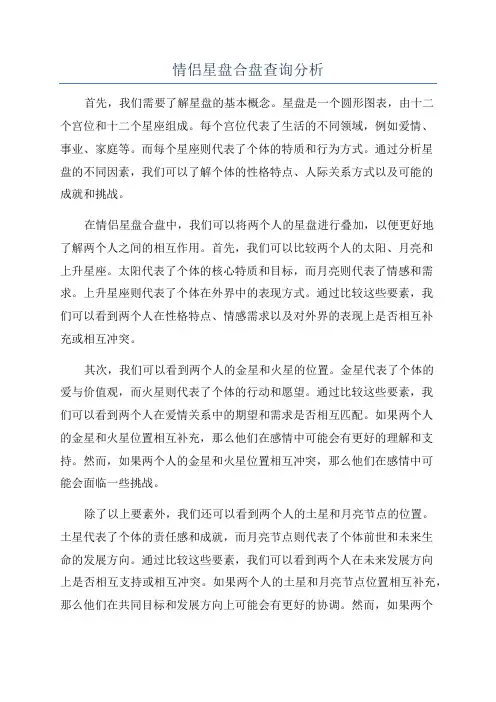 情侣星盘合盘查询分析