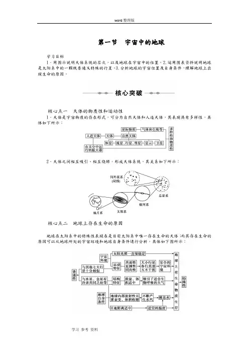 地理人教版高中必修1人教课标版地理必修1第一章第一节宇宙中的地球 学案
