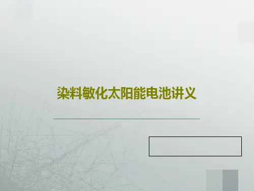 染料敏化太阳能电池讲义24页PPT
