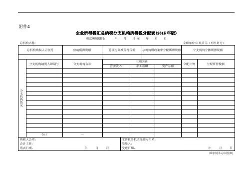总分机构分配表模板