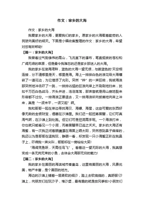 作文：家乡的大海