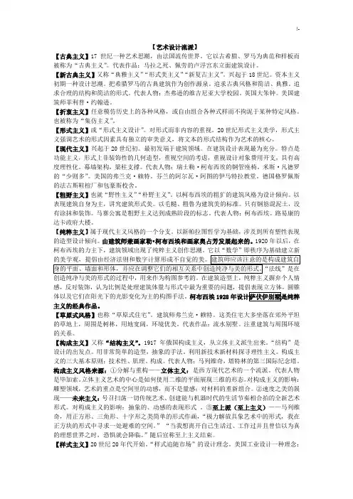 各类设计流派与风格特点(名词解释)
