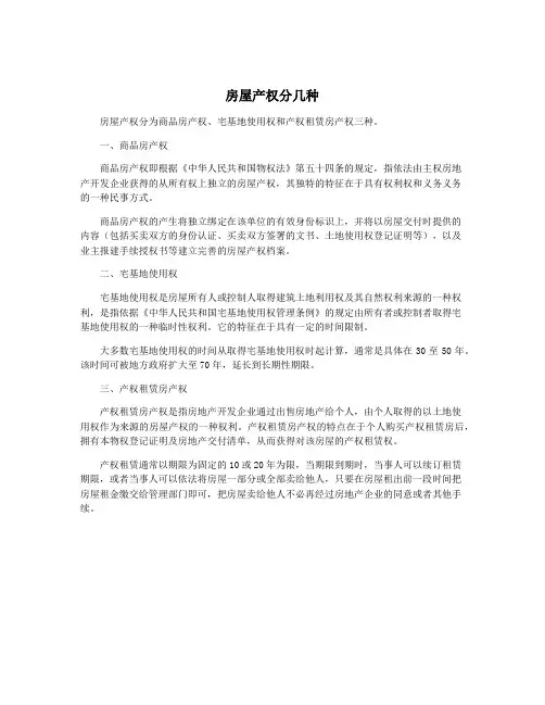 房屋产权分几种