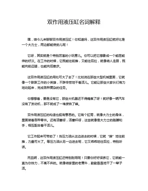 双作用液压缸名词解释