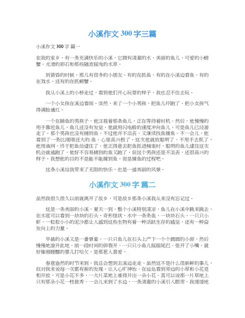  小溪作文300字三篇