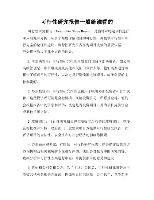 可行性研究报告一般给谁看的