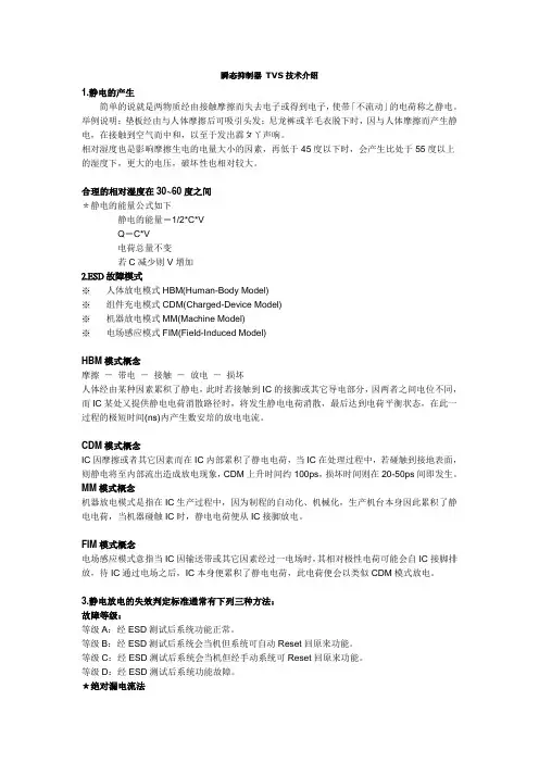 瞬态抑制器 TVS技术介绍