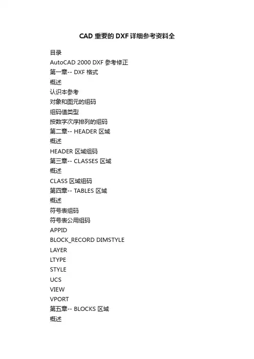 CAD重要的DXF详细参考资料全