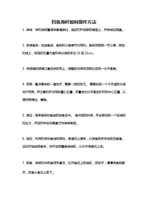 钓鱼海杆如何操作方法
