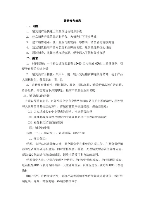 铺货操作流程