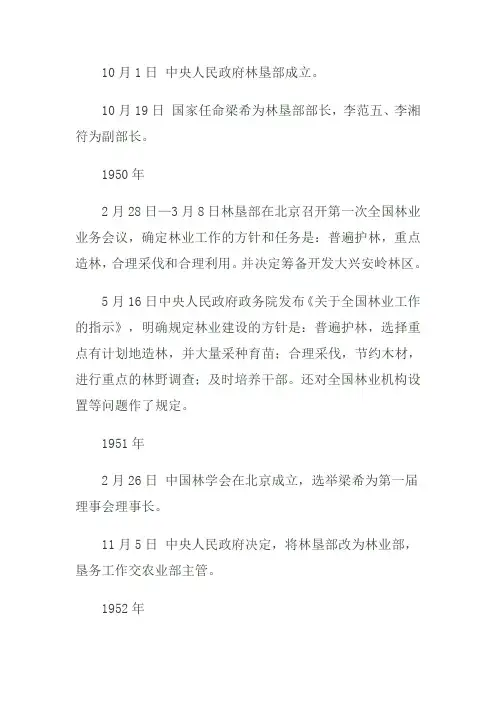 1林业大事