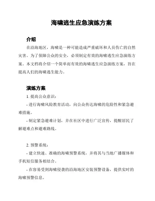 海啸逃生应急演练方案