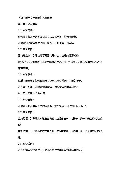《防雷电与安全用电》大班教案