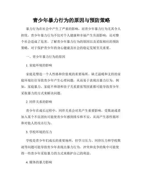 青少年暴力行为的原因与预防策略