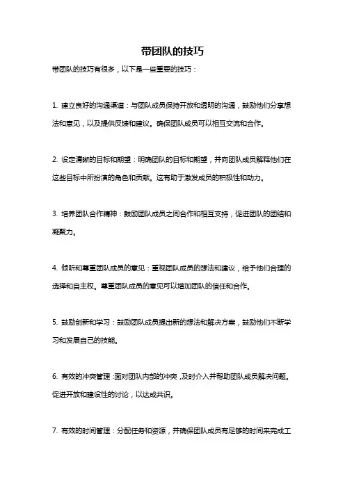 带团队的技巧