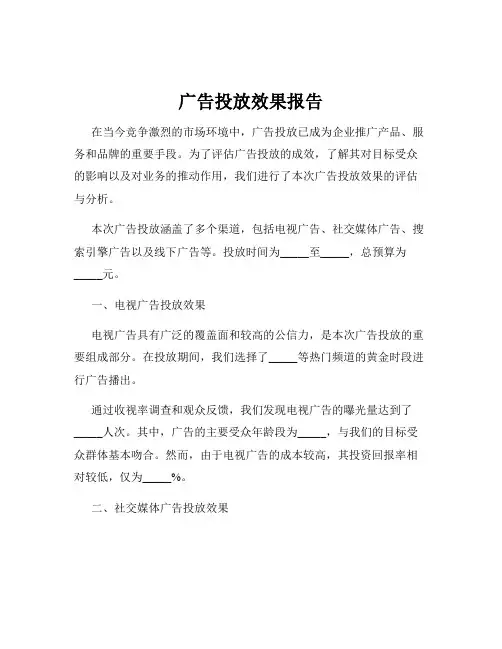 广告投放效果报告