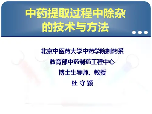 中药提取过程中除杂的技术与方法