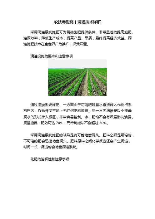 农技零距离丨滴灌技术详解