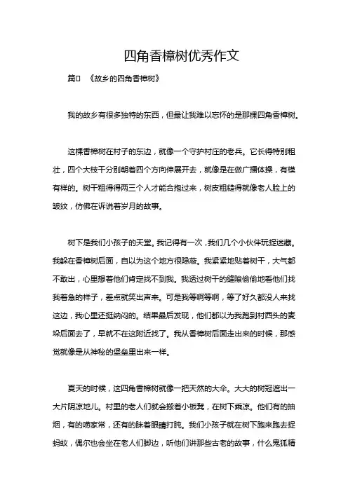 四角香樟树优秀作文