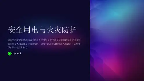 安全用电与火灾防护主题班会PPT课件
