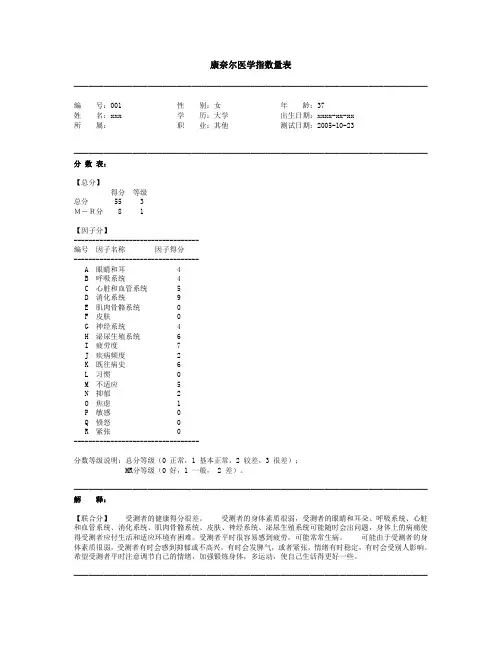 康奈尔报告样本