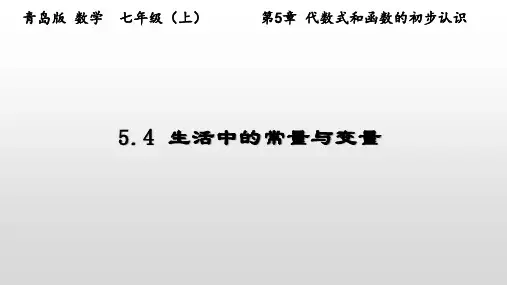 生活中的常量与变量课件青岛版七年级数学上册