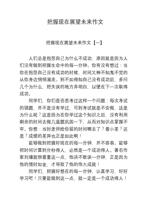 把握现在展望未来作文