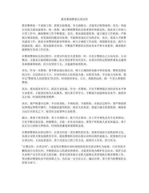 教育整顿警察自查自纠