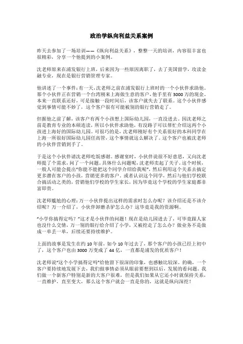 政治学纵向利益关系案例